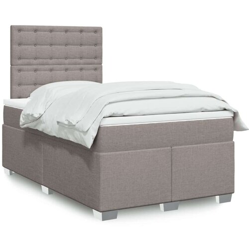 vidaXL Box spring postelja z vzmetnico taupe 120x190 cm blago Cene