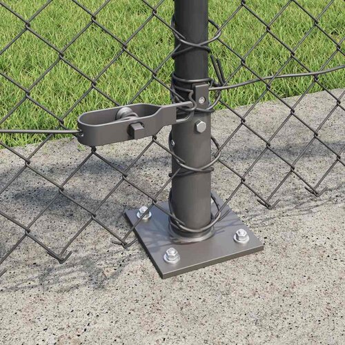  Ograde od lanca s betonskom podlogom 10 x 1 m Siva Mreža Slike