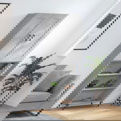 vidaXL Visoka komoda betonsko siva 69,5x34x180 cm inženirski les Cene