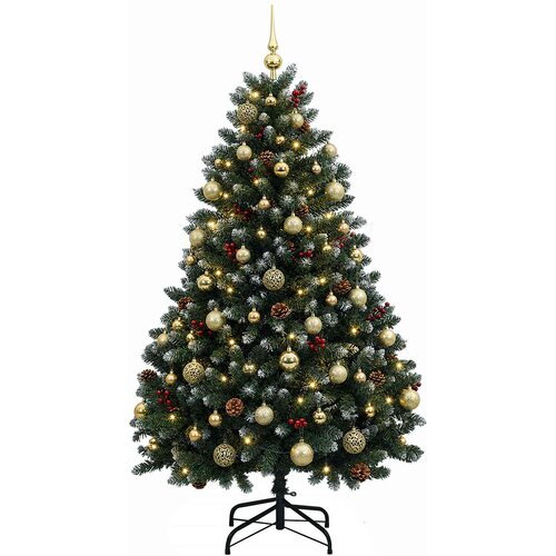 Umjetno božićno drvce zeleno s kuglicom 150 cm 150 LED lampica Slike
