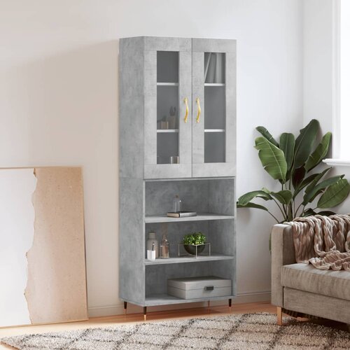 vidaXL Visoka komoda betonsko siva 69,5x34x180 cm inženirski les Cene