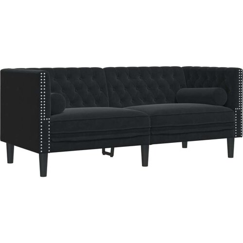  Dvosjed Chesterfield s jastučićima crni bar&amp;scaron;unasti Slike
