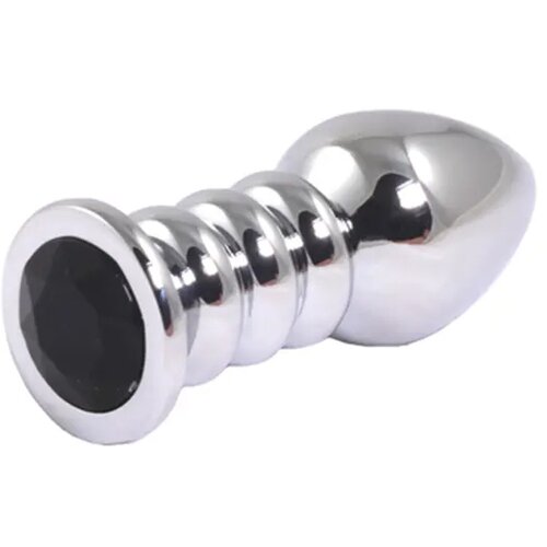 Fantasy Metalni analni dildo sa crnim dijamantom, 10cm Cene