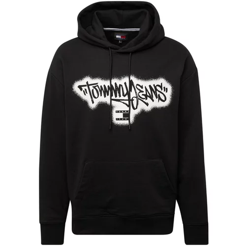 Tommy Jeans Majica črna / bela