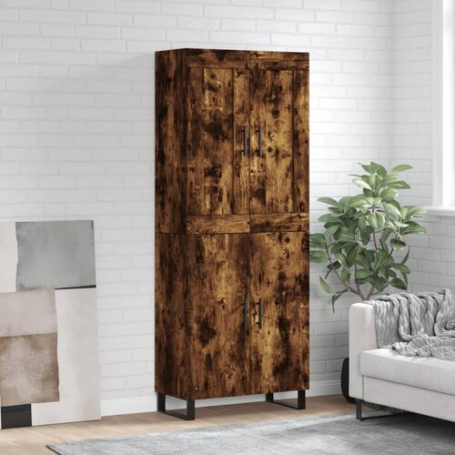 VidaXL Visoka komoda dimljeni hrast 69 5x34x180 cm konstruiranog drva Slike