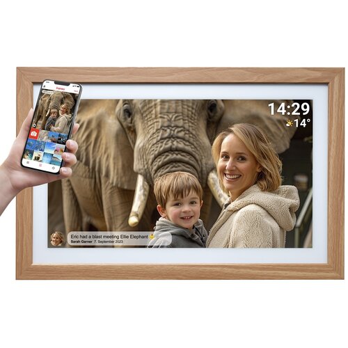 Denver PFF-2162LW digital photo frame Light brown 54.6 cm (21.5) Touchscreen Wi-Fi Slike