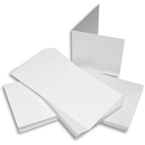 Craft Kuverte+Vizitke, Set 50, 12,7 X 12,7cm, Bele barve, (20728331) Cene
