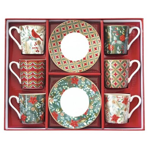 Easy Life Set skodelica za črno kavo s podstavkom Christmas Joy 100ml / 6 kos / porcelan, (20840591) Cene