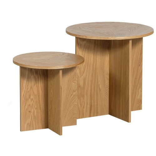 WOOOD Okrogle stranske mizice v kompletu 2 ks ø 45 cm Lina – Cene