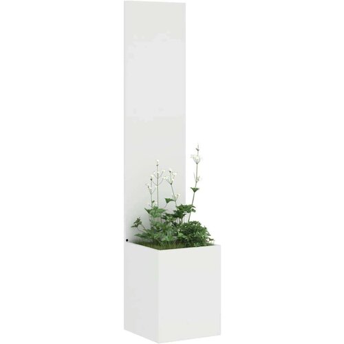 VidaXL Vrtni Sadič s Dekorativnom Pločom Bijelo 32 x 140 cm Slike