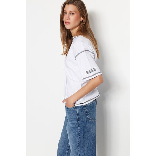 Trendyol T-Shirt - White - Relaxed fit Slike