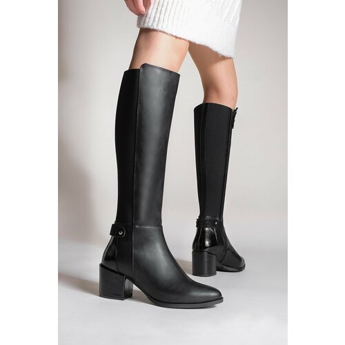 Marjin Knee-High Boots - Black - Block Slike