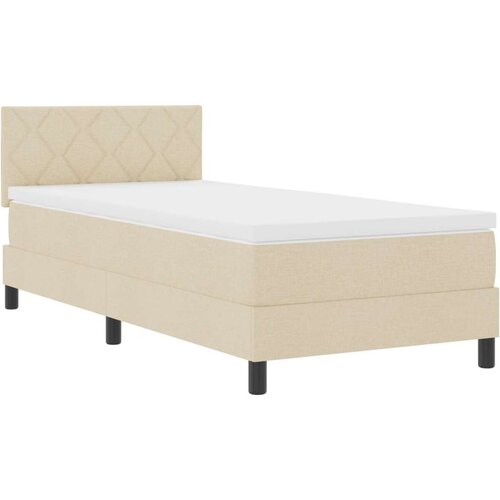 Box Spring Krevet s Madracem Krem 90x190 cm Tkanina Slike