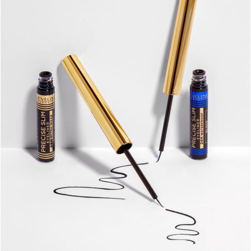 Eveline Cosmetics Precise Slim Eyeliner tekoče črtalo za oči odtenek Black waterproof 1 kos Slike