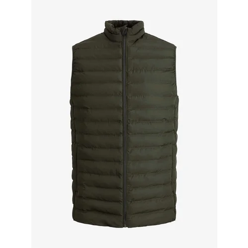 Jack & Jones Khaki Quilted Vest - Mens