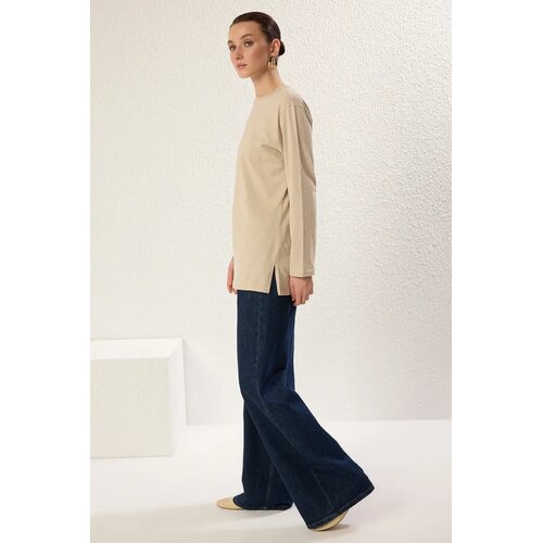 Trendyol Modest Ženska majica Tctss25Rt00000, Bež Slike