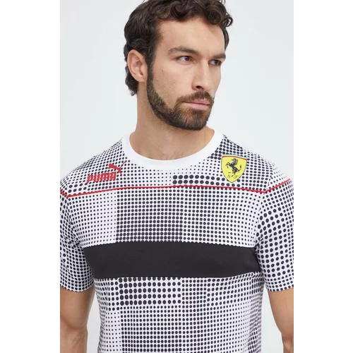 Puma Pamučna majica X Ferrari za muškarce, boja: bijela, s uzorkom