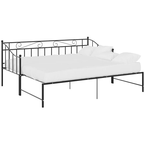Maison Chic Izvlečni Posteljni okvir - Enojna postelja - Postelja za odrasle črn iz kovine 90x200 cm-J16, (21774295) Cene