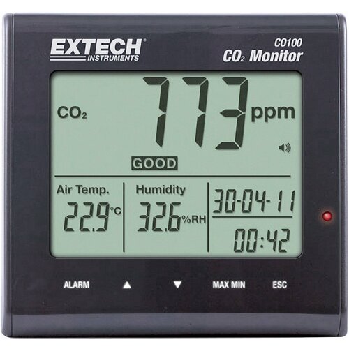 Extech CO100 uređaj za mjerenje kvalitete zraka, indikacija ugljičnog dioksida, temperature zraka, vlage zraka, 0 - 9999 ppm CO2 Cijene
