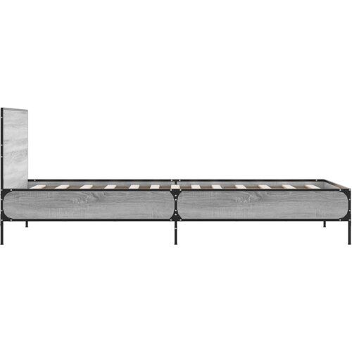  Okvir za krevet boja hrasta 75x190 cm konstruirano drvo i metal Siva 75 x 190 cm Slike