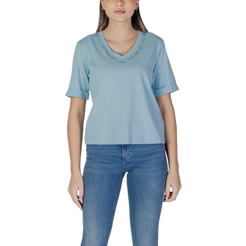 Liu Jo Majice s kratkimi rokavi ECS MODA M/C TA5175JS923 Modra Cene