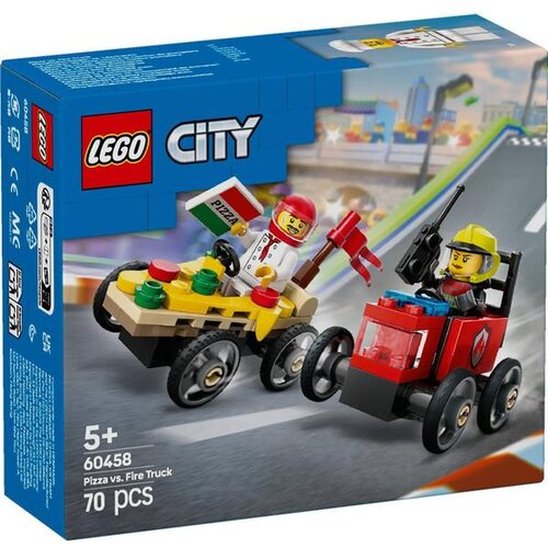 Lego AUTO DOSTAVLJAČA PIZZE -VATROGASNO VOZILO U UTRCI 60458 Slike