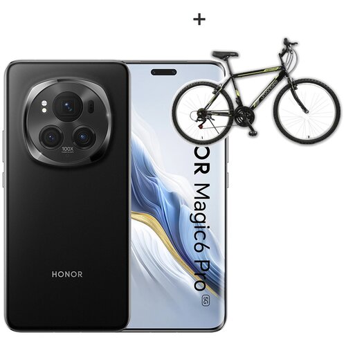 HONOR, Salcano HONOR Magic6 Pro 5G Mobilni telefon, 12GB/512GB, Crni + Salcano Urban Bike Marathon MTB Bicikl, 26'', Crno-zeleni Cene