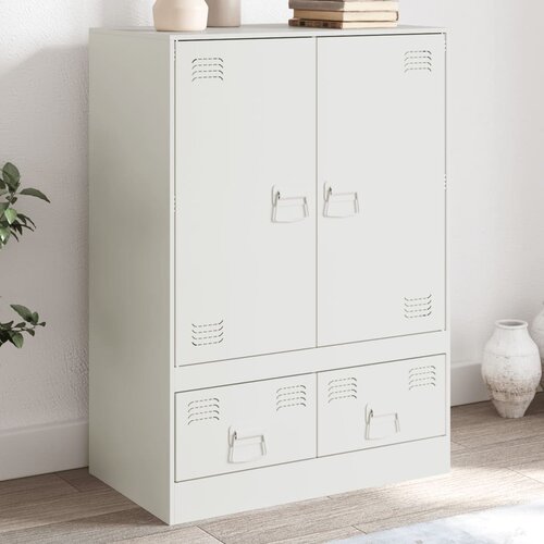 vidaXL Visoka omarica bela 67x39x95 cm jeklo Cene