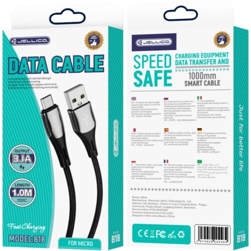 Forcell JELLICO MICRO USB KABEL 3.1A 1M ZA TELEFONE LG XIAOMI HITRO POLNJENJE 1M, (5000334671) Slike