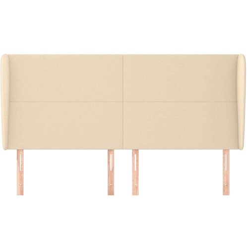  Uzglavlje s u&amp;scaron;ima krem 183x23x118/128 cm od tkanine Slike