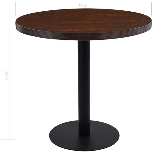 VidaXL bistro stol tamnosmeđi 80 cm mdf Slike
