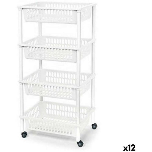 Kolica za Povrće Tontarelli Mito 4 Plastika Bijela 40 x 29 x 62 cm (12 kom.) Cijene