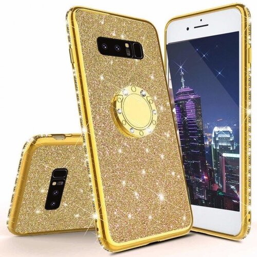  ovitek RING za Huawei P Smart 2019 zlat z ble&amp;scaron;čicami Slike