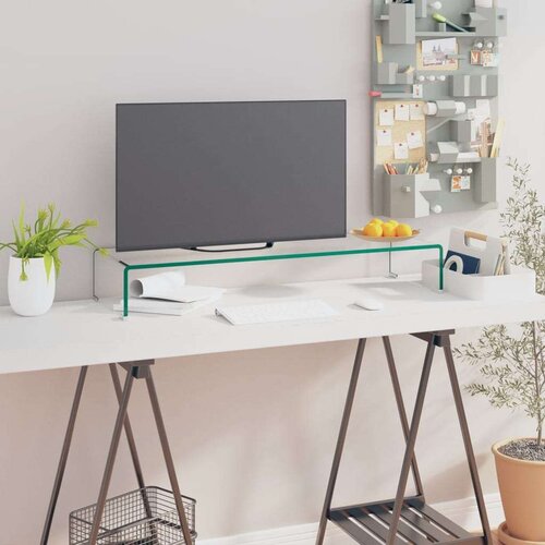 vidaXL Stalak za TV /Monitor Prozirno Staklo 90x30x13 cm Cene