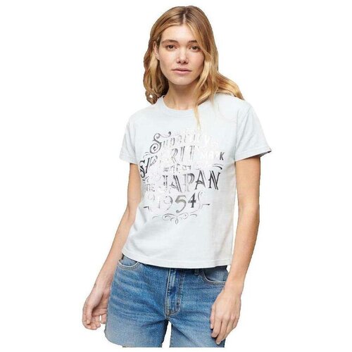 Superdry Majice s kratkimi rokavi T-shirt Workwear ajusté bleu Modra Cene