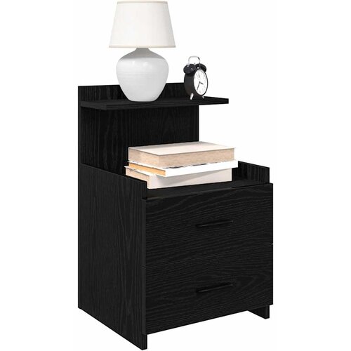 VidaXL Noćni ormarić s 2 ladice crne boje 40x36,5x62 cm Slike