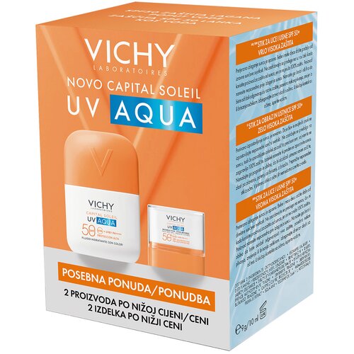 Vichy cs uv aqua nevidljivi hidrirajuci fluid spf50 50ml +stick Slike