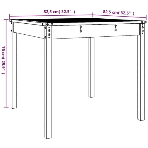  Vrtni stol bijeli 82,5 x 82,5 x 76 cm od masivne borovine Slike