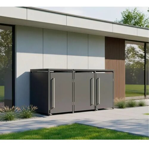 WESTMANN Metalno spremi&scaron;te za kante za smeće s nožnom pedalom | Pedura 3 | 3x240L | antracit - BRANDED IN GERMANY Cijene