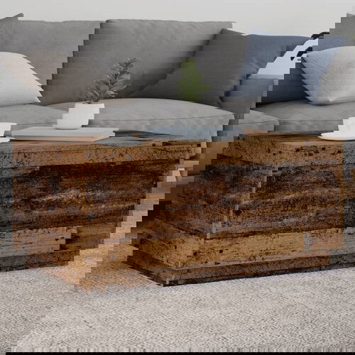 vidaXL Klubska mizica z LED lučkami starinski les 90x50x40 cm Cene