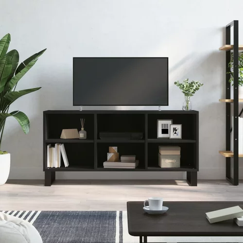 vidaXL TV omarica črna 103,5x30x50 cm inženirski les