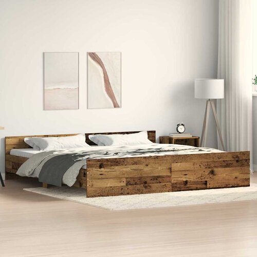  Krevetna konstrukcija s uzglavljem Staro drvo 203 x 203 x 50 cm Cijene
