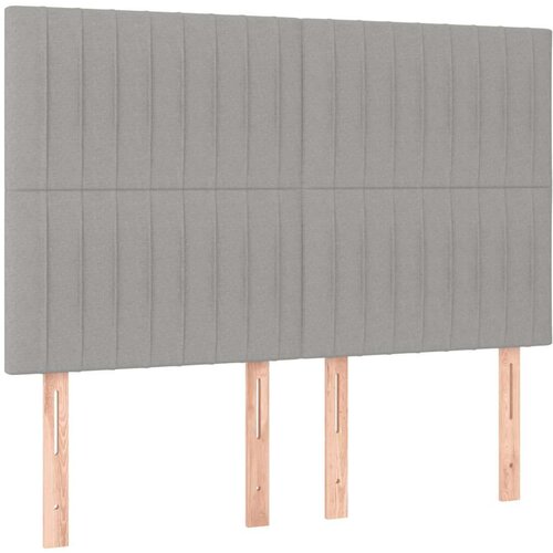  Krevet box spring s madracem svjetlosivi 140x200 cm od tkanine Slike