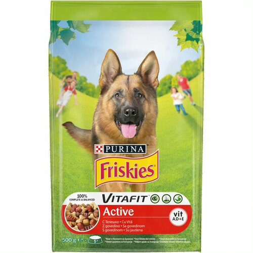 Friskies dog adult all active meso 0.5 kg Slike