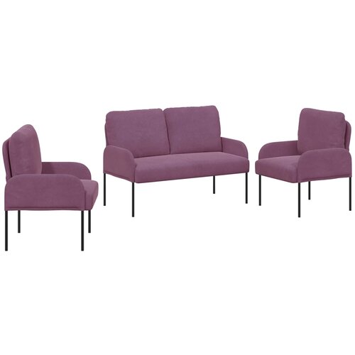 vidaXL Setovi sofa 3 pcs Ljubičasta 115 x 56 x 80 cm &Scaron;perploča - Ljubičasta Cijene