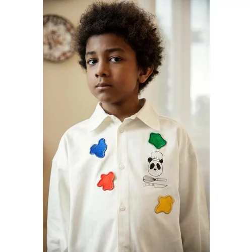 Mini Rodini Dječja pamučna košulja boja: bijela