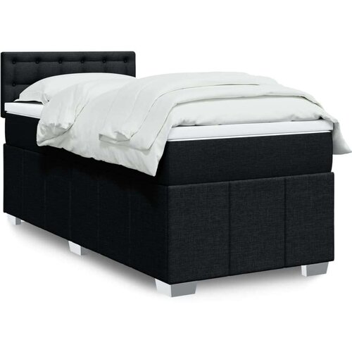 Box spring krevet s madracem crni 90x190 cm od tkanine Slike