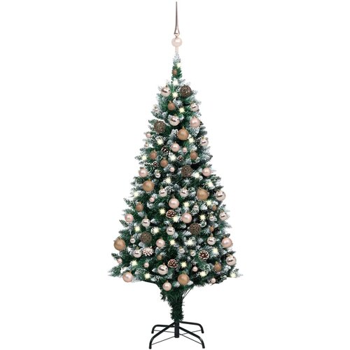 vidaXL umjetno božićno drvce LED s kuglicama i šiškama 180 cm Cene
