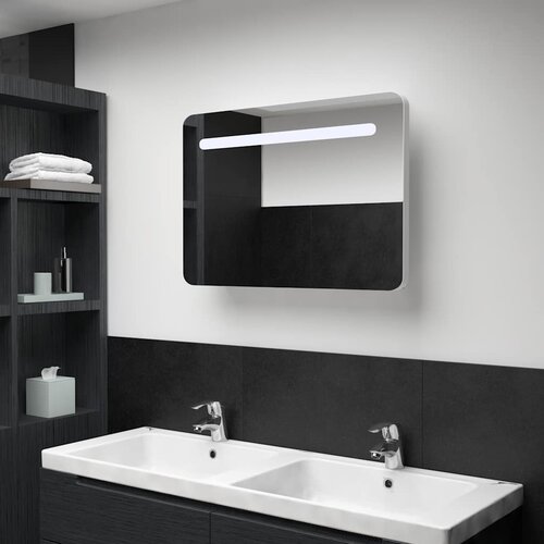  LED kupaonski ormarić s ogledalom 80 x 9,5 x 55 cm Cene