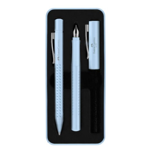 Faber-Castell Pisaća garnitura kemijska olovka + nalivpero, svijetlo plava Cene